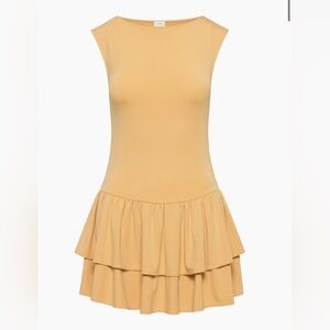 Aritzia Wilfred Sleeveless Tiered Ruffle Mini Dress, NWOT, Size L